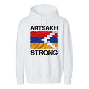 Armenia Flag Artsakh Strong Protest Garment-Dyed Fleece Hoodie