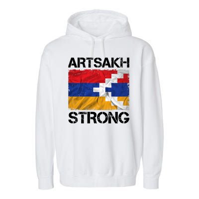 Armenia Flag Artsakh Strong Protest Garment-Dyed Fleece Hoodie