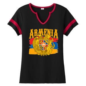 Armenia Flag Crest Artsakh Protest  Ladies Halftime Notch Neck Tee