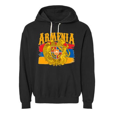 Armenia Flag Crest Artsakh Protest  Garment-Dyed Fleece Hoodie