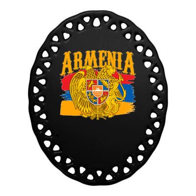 Armenia Flag Crest Artsakh Protest  Ceramic Oval Ornament