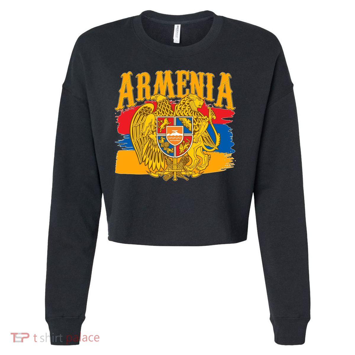 Armenia Flag Crest Artsakh Protest  Cropped Pullover Crew