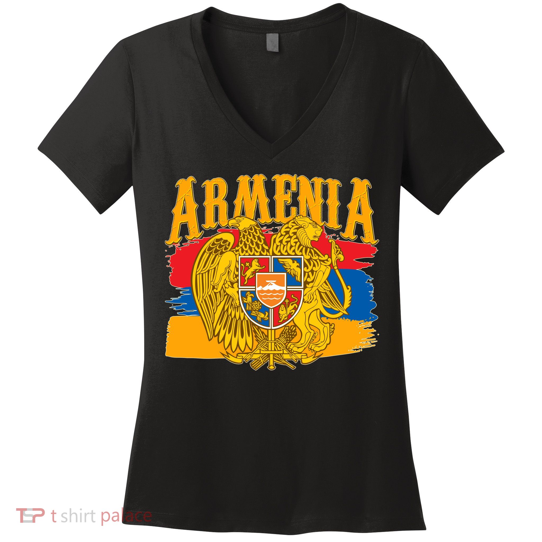 Armenia Flag Crest Artsakh Protest  Women's V-Neck T-Shirt