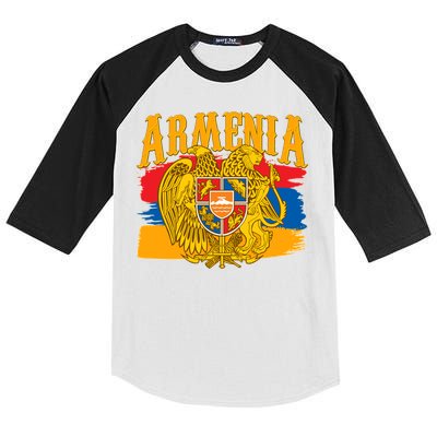 Armenia Flag Crest Artsakh Protest  Kids Colorblock Raglan Jersey
