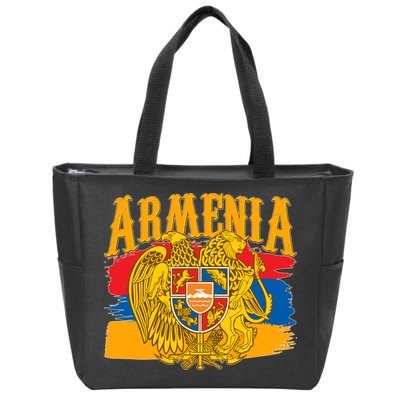 Armenia Flag Crest Artsakh Protest  Zip Tote Bag