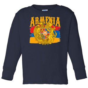 Armenia Flag Crest Artsakh Protest  Toddler Long Sleeve Shirt