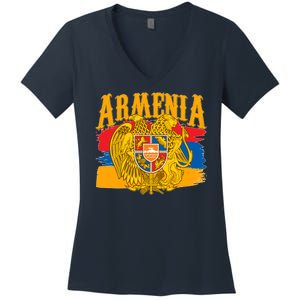 Armenia Flag Crest Artsakh Protest  Women's V-Neck T-Shirt