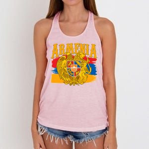 Armenia Flag Crest Artsakh Protest  Women's Knotted Racerback Tank