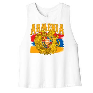 Armenia Flag Crest Artsakh Protest  Women's Racerback Cropped Tank