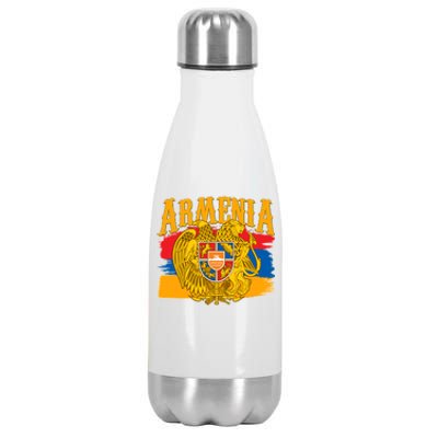 Armenia Flag Crest Artsakh Protest  Stainless Steel Insulated Water Bottle