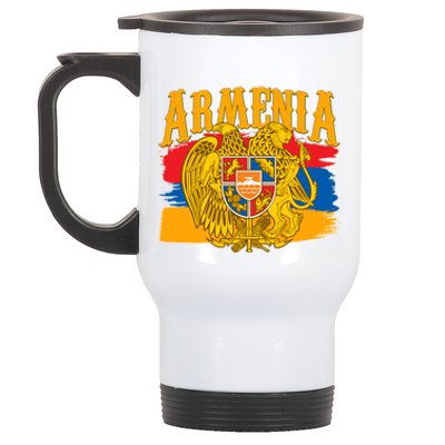 Armenia Flag Crest Artsakh Protest  Stainless Steel Travel Mug