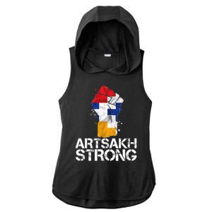 Armenian Protest Artsakh Strong Flag Colors Fist Ladies PosiCharge Tri-Blend Wicking Draft Hoodie Tank