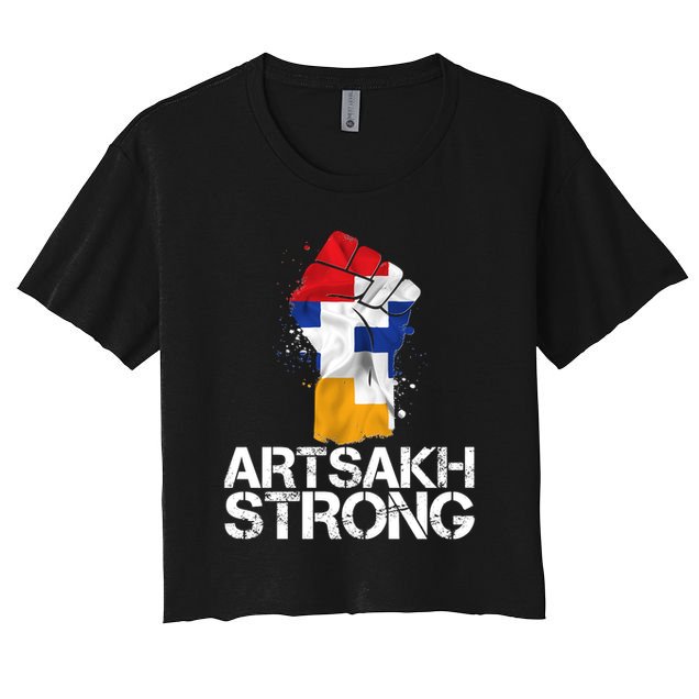 Armenian Protest Artsakh Strong Flag Colors Fist Crop Top