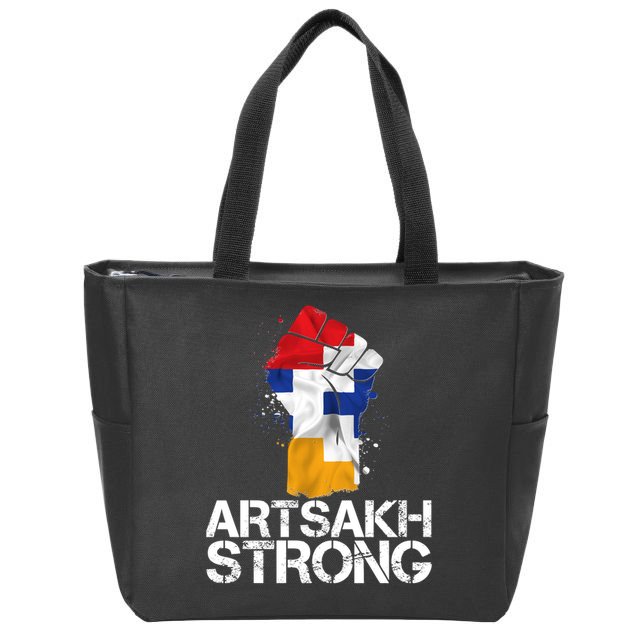 Armenian Protest Artsakh Strong Flag Colors Fist Zip Tote Bag