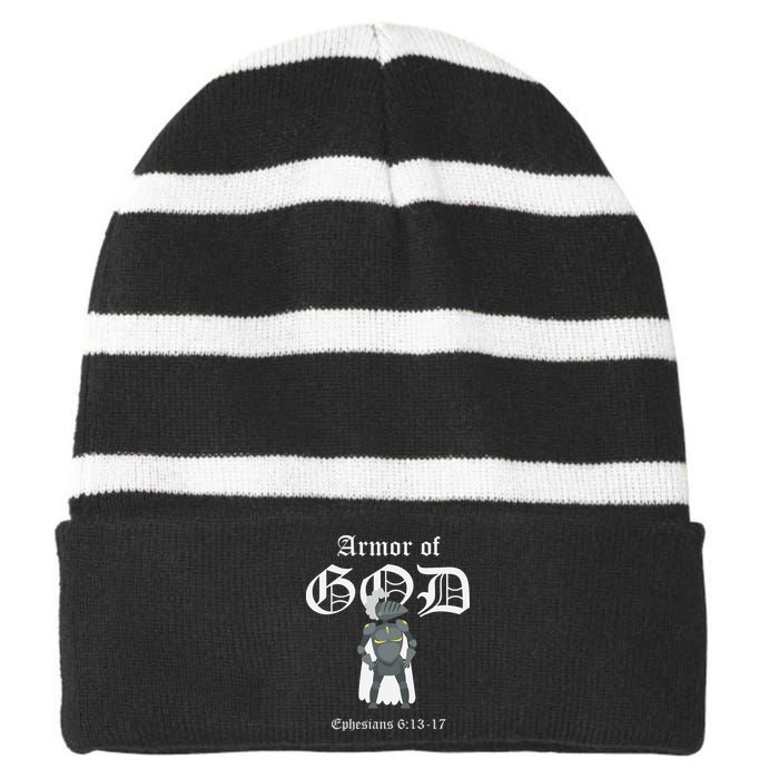 Armor Of God Striped Beanie with Solid Band