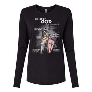 Armor Of God Ephesian 6:10-18 Womens Cotton Relaxed Long Sleeve T-Shirt