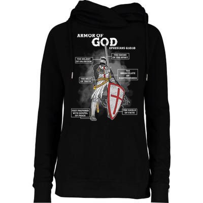 Armor Of God Ephesian 6:10-18 Womens Funnel Neck Pullover Hood