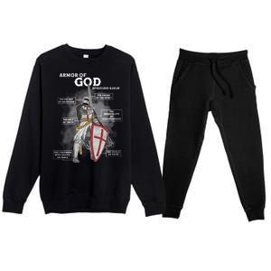 Armor Of God Ephesian 6:10-18 Premium Crewneck Sweatsuit Set