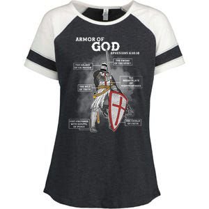 Armor Of God Ephesian 6:10-18 Enza Ladies Jersey Colorblock Tee