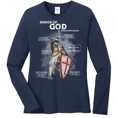 Armor Of God Ephesian 6:10-18 Ladies Long Sleeve Shirt