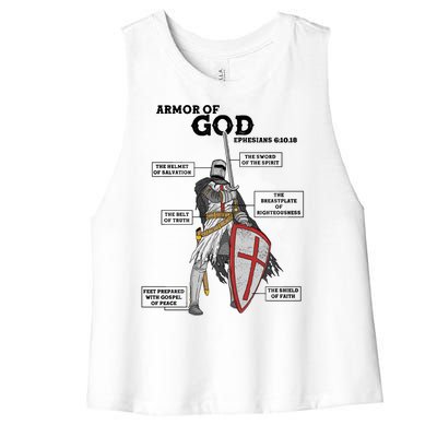 Armor Of God Ephesian 6:10-18 Women's Racerback Cropped Tank