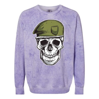 Army Military Skull Colorblast Crewneck Sweatshirt