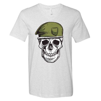 Army Military Skull V-Neck T-Shirt