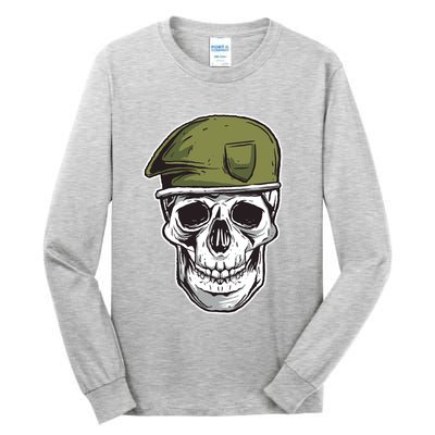 Army Military Skull Tall Long Sleeve T-Shirt