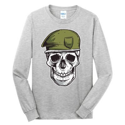 Army Military Skull Tall Long Sleeve T-Shirt