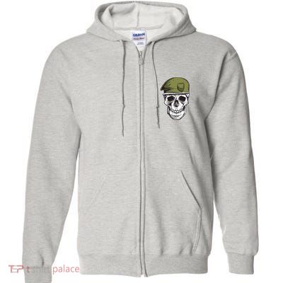 Army Military Skull Full Zip Hoodie