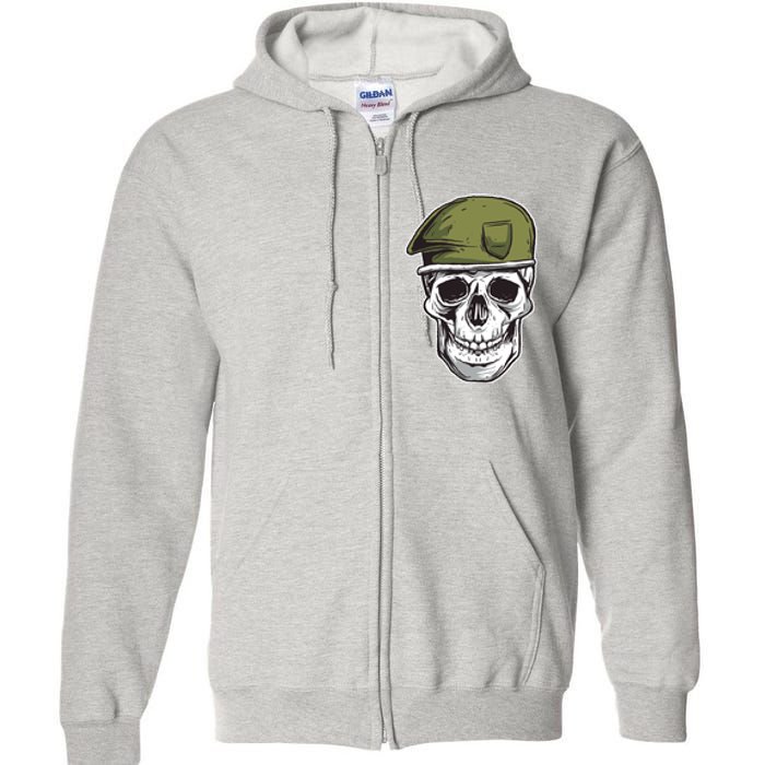 Army Military Skull Full Zip Hoodie