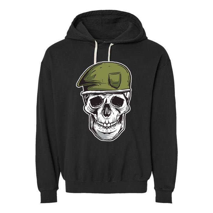 Army Military Skull Garment-Dyed Fleece Hoodie