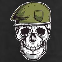 Army Military Skull Garment-Dyed Fleece Hoodie