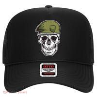 Army Military Skull High Crown Mesh Back Trucker Hat