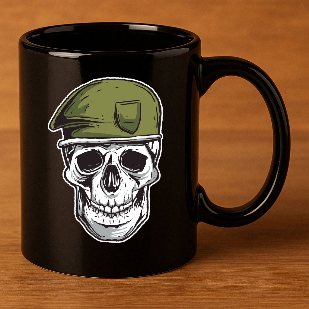 Army Military Skull 11oz C Handle Ceramic Mug