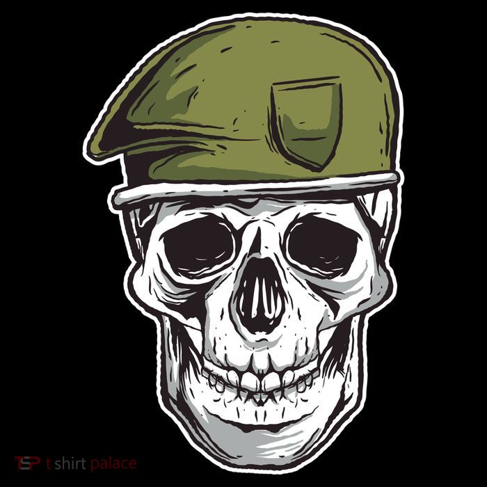 Army Military Skull Flat Bill Trucker Hat
