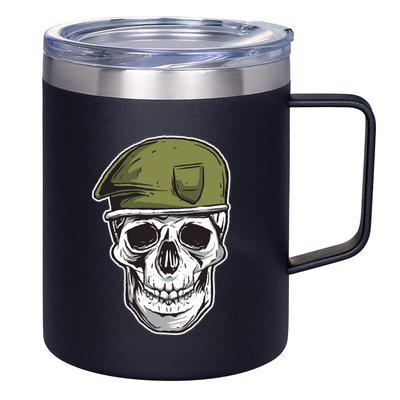 Army Military Skull 12oz Stainless Steel Coffee Mug