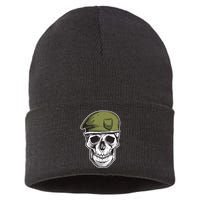 Army Military Skull Sustainable Knit Beanie