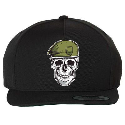 Army Military Skull Wool Snapback Cap