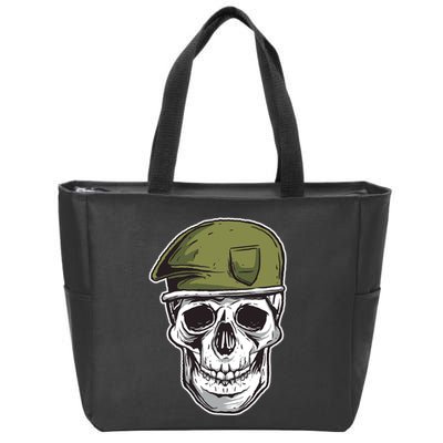 Army Military Skull Zip Tote Bag