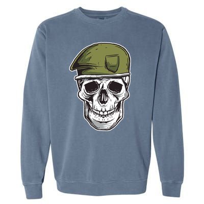 Army Military Skull Garment-Dyed Sweatshirt