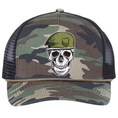 Army Military Skull Retro Rope Trucker Hat Cap