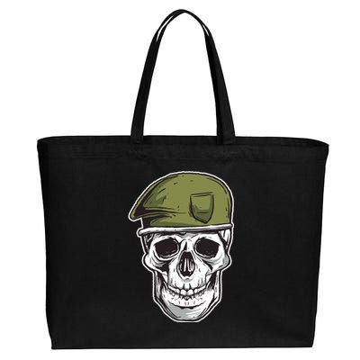 Army Military Skull Cotton Canvas Jumbo Tote