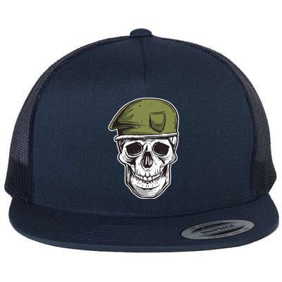 Army Military Skull Flat Bill Trucker Hat