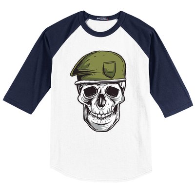 Army Military Skull Baseball Sleeve Shirt