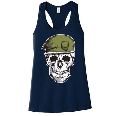 Army Military Skull Women's Racerback Tank