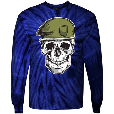 Army Military Skull Tie-Dye Long Sleeve Shirt