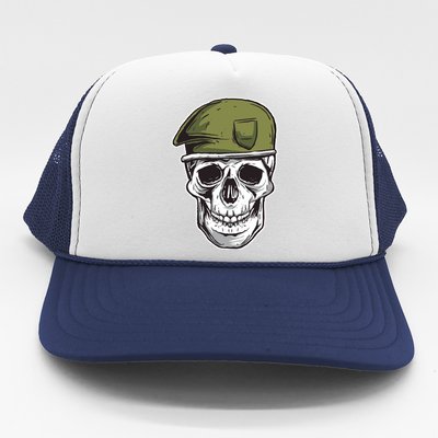 Army Military Skull Trucker Hat