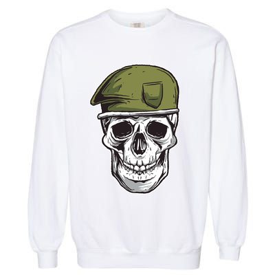 Army Military Skull Garment-Dyed Sweatshirt