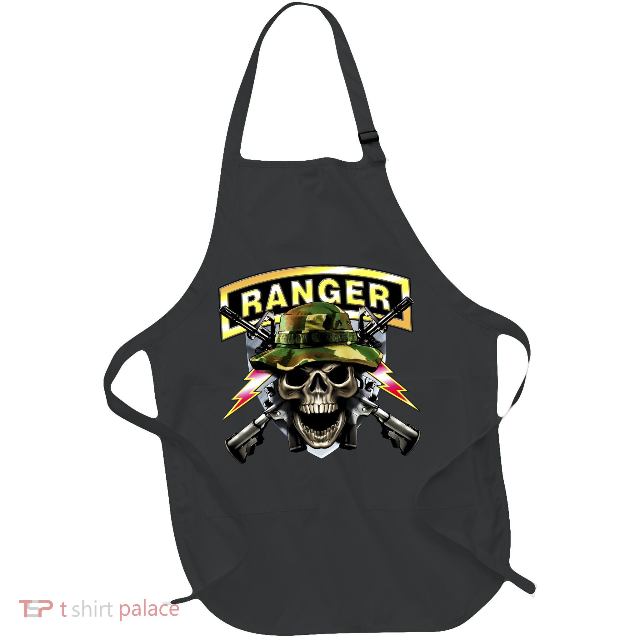 Army Ranger Skull Full-Length Apron With Pockets